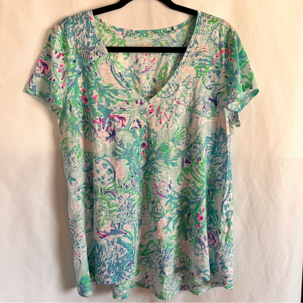 Vibrant Green and Pink Women's Top